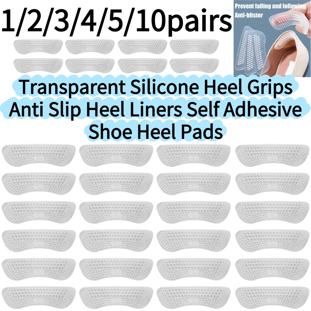 Heel Liner Grip - Transparent Silicone Heel Grips Anti Slip