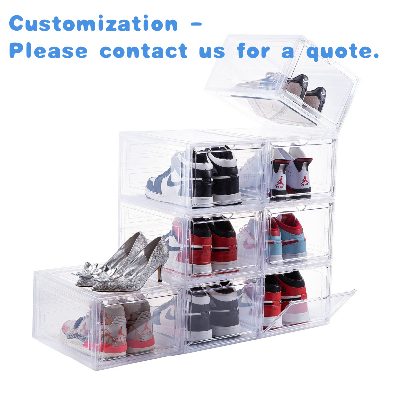 Shoe Box Display - custom.Shoe Organizer Durable Plastic Shoes Box