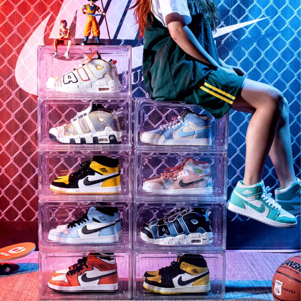 Shoe Box Display - Thickened Transparent Storage Box Acrylic Shoe