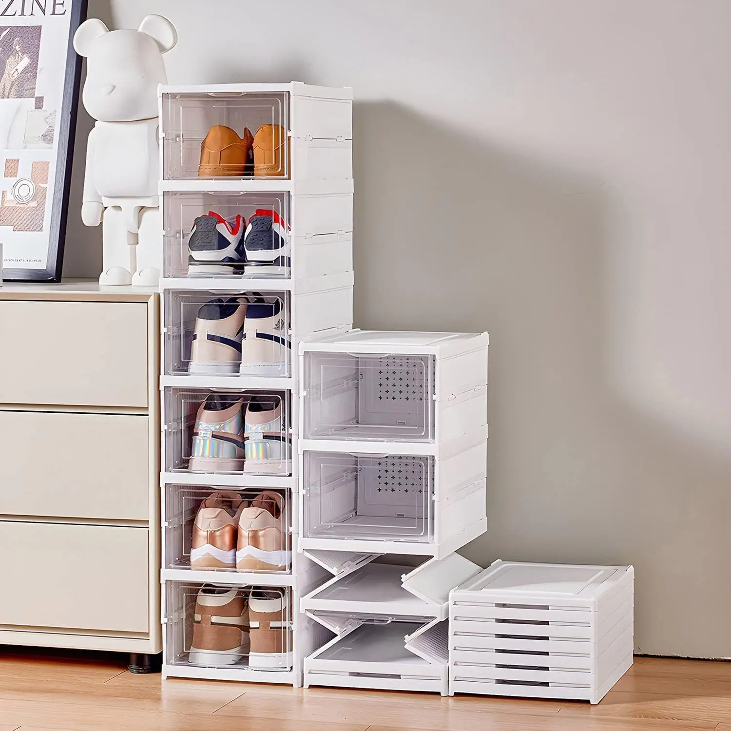 3/6 Layers Foldable Shoes Stor - đánh giá và giá Shoe Box Display