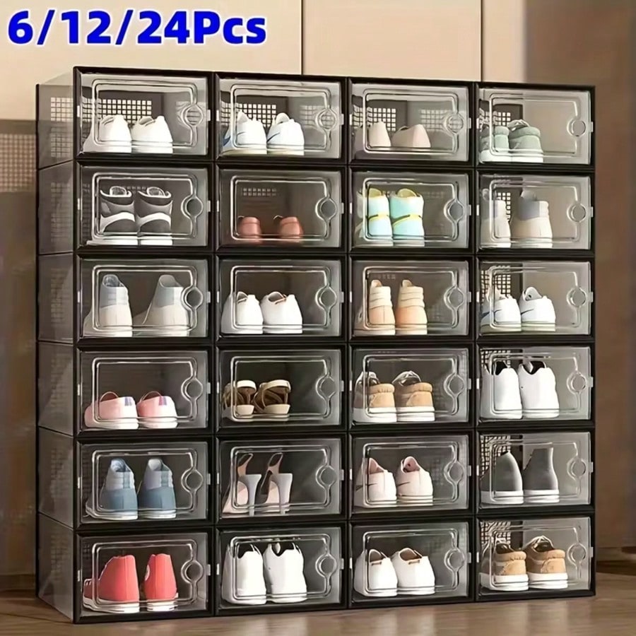 6/12/24pcs Thickened Transpare - đánh giá và giá Shoe Box Display