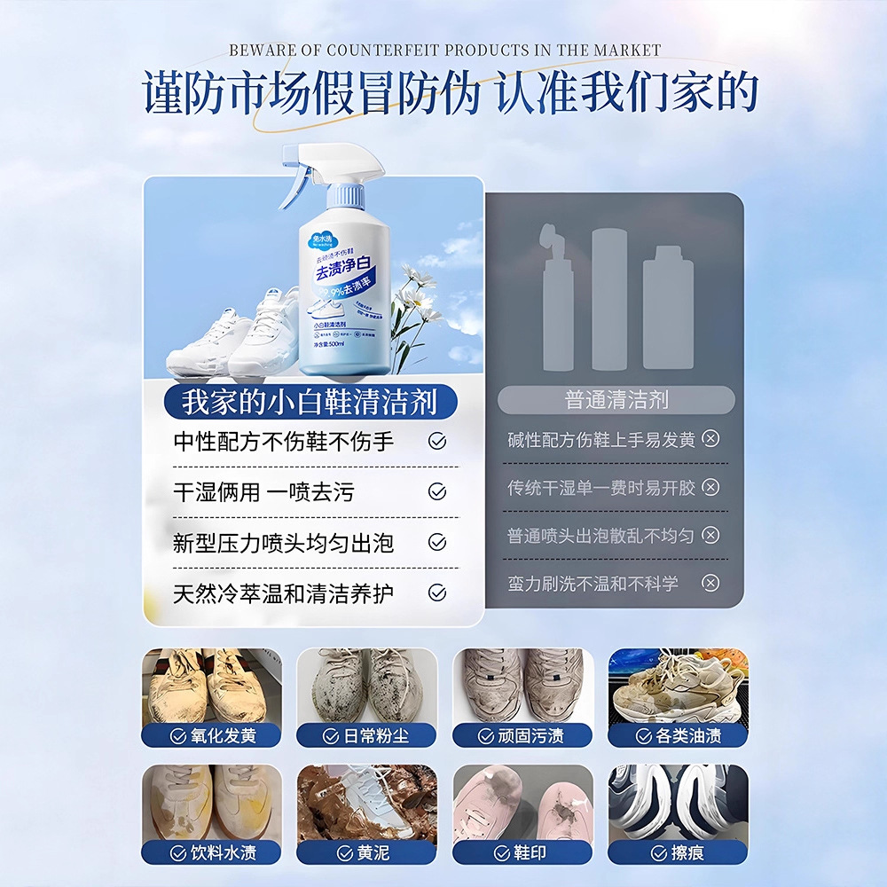 500ml white shoe cleaner no cl - đánh giá và giá Sneaker Care Clean